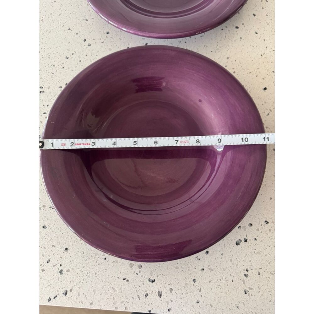 España Hand painted Collection Ceramic Purple Plum Dinner Plates Lot of 2 - Picture 5 of 7